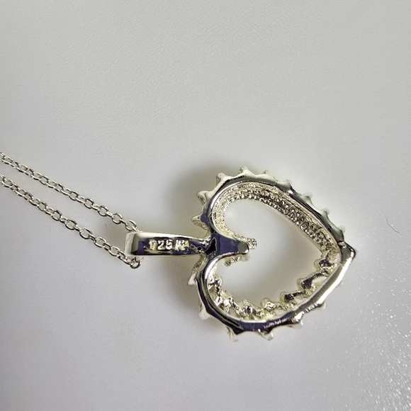 Sterling Silver & Cubic Zirconia Heart Pendant with 925 chain - Picture 5 of 7